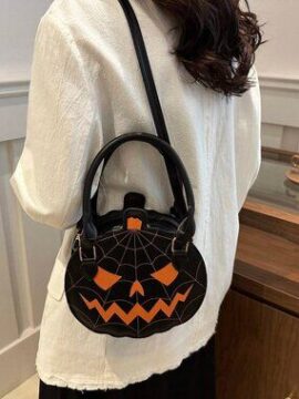 Halloween Pumpkin Crossbody Bag Ghost Skull Gothic Novelty Purse