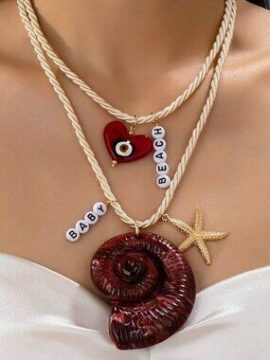 🐚 Boho Starfish Necklace Set Beach Vacation Layered Jewelry