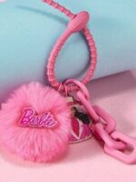 💖✨ Barbie Fluffy Pom Pom Keychain Pink Bag Charm Purse Accessory 🎀