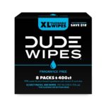 DUDE WIPES XL Fragrance Free Flushable Wet Wipes | 8 Packs of 50 (400 Total)