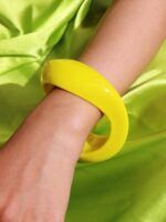 🌈✨ Colorful Fluorescent Acrylic Bangle Bracelet Set – 5 Piece Collection
