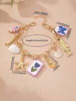 🐚⭐ Handmade Summer Beach Starfish & Shell Charm Bracelet